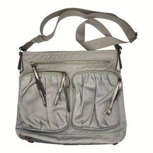 MZ Wallance Gray Mia Bedford Nylon Crossbody Bag